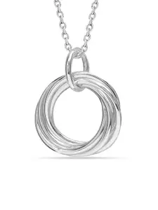 LeCalla Women Sliver-Plated Circular Shaped Pendants With Chains