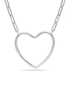 LeCalla Silver Plated Heart Shaped Pendant with Chain