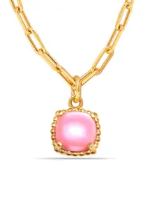 LeCalla Women 925 Silver Gold Plated Square-Shaped Pendants with Chains