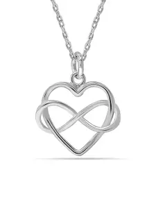 LeCalla Women Silver-Plated Heart-Shaped Pendants With Chains