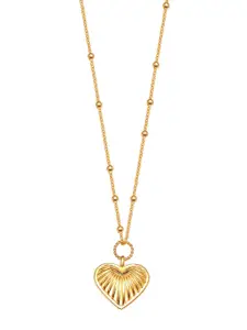 LeCalla 925 Sterling Silver Gold-Plated Heart Shaped Pendants with Chains