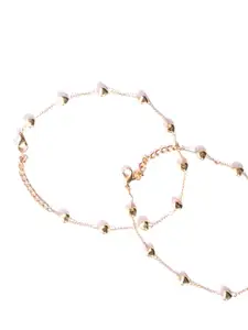 VIRAASI Set Of 2 Gold-Plated Anklets
