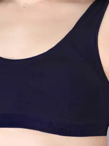 LUX VENUS Pack Of 2 Full Coverage Non Padded Cotton Workout Bra With All Day Comfort