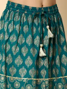 V-Mart Ethnic Printed Maxi Flared Skirt
