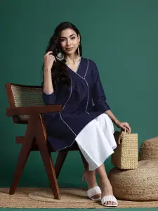 Sangria Women Pleated A-Line Kurta