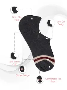 Yellow Bee Boys Pack of 4 Striped Cotton Shoe Liners