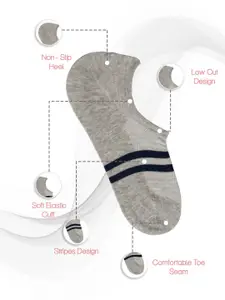 Yellow Bee Boys Pack of 4 Striped Cotton Shoe Liners