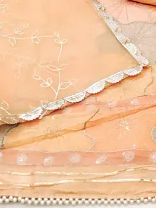 KIMISHA Floral Embellished Sequinned Organza Unstitched Dress Material