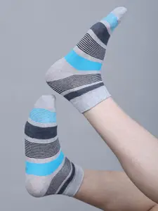 Dollar Socks Men Pack of 3 Striped Cotton Above Ankle-Length Socks