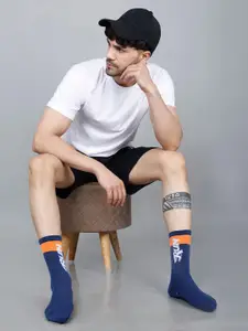 Dollar Socks Men Pack of 3 Patterned Calf-Length Cotton Socks