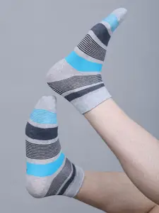 Dollar Socks Men Pack Of 3 Striped Above Ankle-Length Cotton Socks