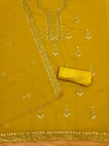 Panzora Ethnic Motifs Embroidered Sequinned Dress Material