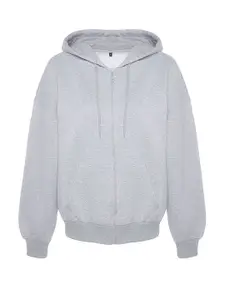 Trendyol Hooded Front Open Sweatshirt