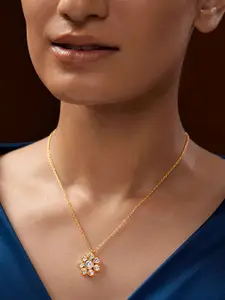 MINUTIAE Gold-Plated Stone-Studded Pendant