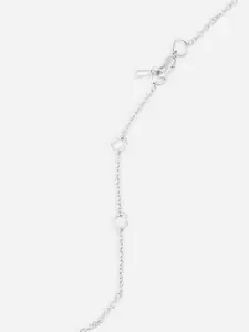 MINUTIAE Silver Plated Crystal Studded Pendant With Chain