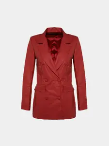 Trendyol Notched Lapel Double-Breasted Longline Blazer
