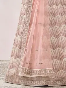 MOHEY Embroidered Semi-Stitched Lehenga & Unstitched Blouse With Dupatta