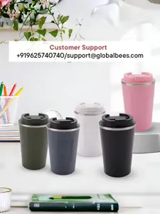 USHA SHRIRAM White Stainless Steel Coffee Mug with Lid 510 ml