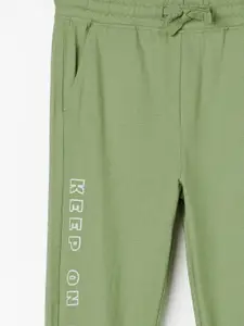 Fame Forever by Lifestyle Boys Typography Printed Cotton Mid-Rise Joggers