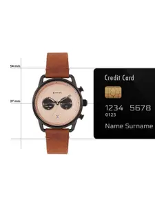 Titan Men Textured Dial & Leather Strap Analogue Watch 1860NL01