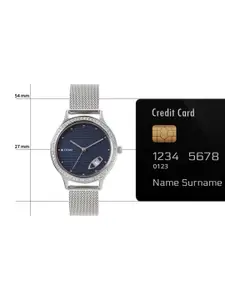 Titan Women Embellished Dial & Stainless Steel Bracelet Style Analogue Watch 2634SM02