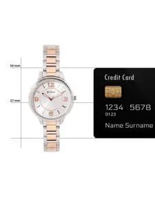Titan Women Textured Dial & Stainless Steel Bracelet Style Strap Analogue Watch 2617KM01