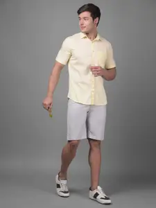 Crimsoune Club Cotton Spread Collar Slim Fit Curved Casual Shirt