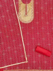 Panzora Bandhani Printed Gotta Patti Unstitched Dress Material