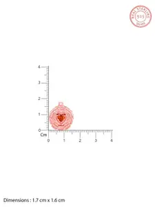 GIVA Rose Gold-Plated Stone-Studded 925 Sterling Silver Floral Pendants with Chains