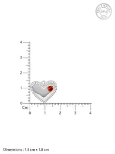 GIVA 925 Sterling Silver Rhodium-Plated Cubic Zirconia Studded Heart Pendant With Chain