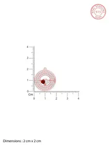 GIVA 925 Sterling Silver Rose Gold-Plated Cubic Zirconia-Studded Circle Pendant With Chain