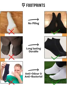 FOOTPRINTS FOOTPRINT Men 3 Pairs Argyle Anti Odour Organic Cotton Calf-Length Bamboo Formal Socks