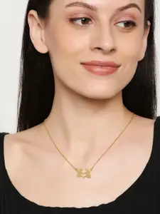 OOMPH Set Of 2 Heart Shaped Pendants With Chains