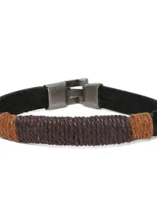 OOMPH Men Leather Wraparound Bracelet