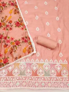 Panzora Floral Embroidered Unstitched Dress Material