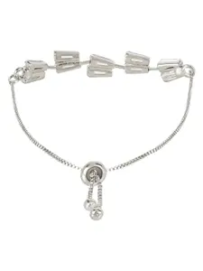 I Jewels Set of 3 Rose Gold-Plated CZ Studded Link Bracelets