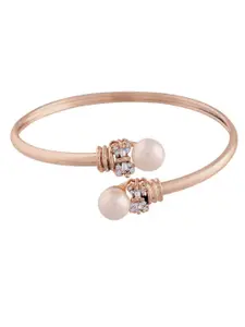 I Jewels Set Of 3 Rose Gold Plated Cubic Zirconia Bracelets