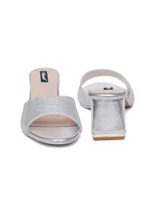 Sherrif Shoes Embellished Open Toe Block Heels