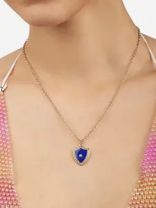 Ami Gold-Plated Stone-Studded Pendant With Chain