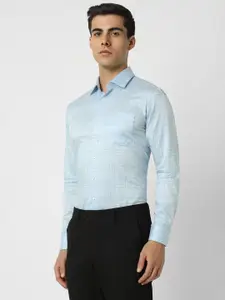 Van Heusen Slim Fit Tartan Checks Pure Cotton Formal Shirt