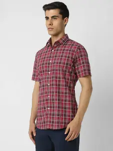Van Heusen Sport Slim Fit Tartan Checked Pure Cotton Casual Shirt