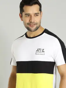 Indian Terrain Colourblocked Pure Cotton T-shirt