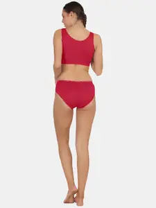 POOJA RAGENEE Pack of 3 Cotton Bra Panty Sports Lingerie Set