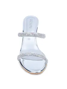 Ozuri Embellished Open Toe Slim Heels