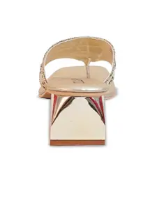 Ozuri Embellished Open Toe Block heels