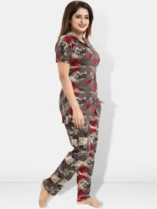 Be You Geometric Printed Night suit