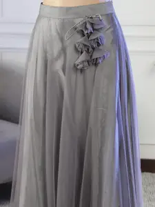 NEUDIS Soft Net Flared Maxi Skirt