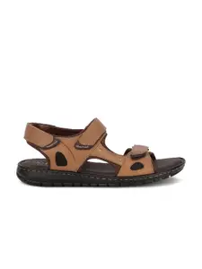 Hush Puppies Men Velcro Detail Leather Sports Sandals