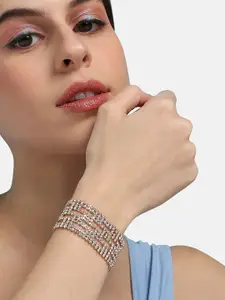 DressBerry Gold-Plated Stone-Studded Wraparound Bracelet