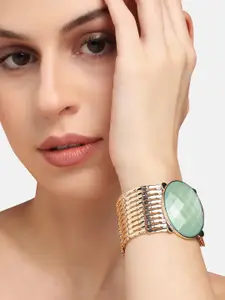 DressBerry Gold-Plated Stone-Studded Kada Bracelet